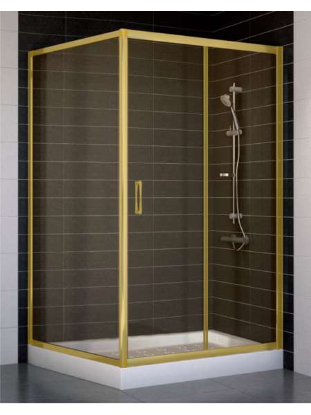 Душевой уголок Vegas Glass ZP+ZPV 110*100 09 05 профиль золото, стекло бронза