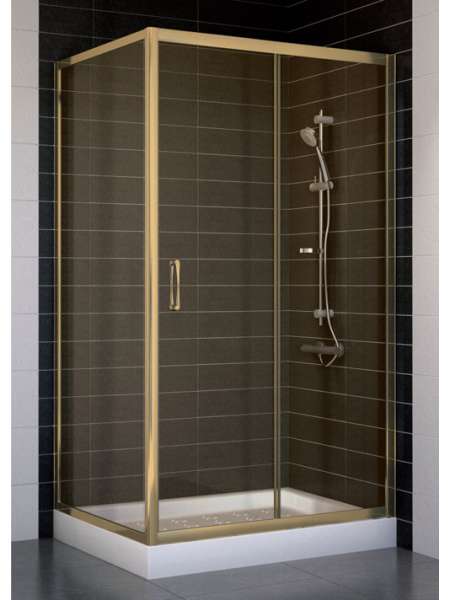 Душевой уголок Vegas Glass ZP+ZPV 100*80 05 05 профиль бронза, стекло бронза