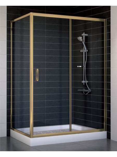 Душевой уголок Vegas Glass ZP+ZPV 130*70 05 01 профиль бронза, стекло прозрачное