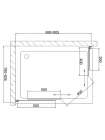 Душевой уголок Vegas Glass ZA-F 80*90 09 01 профиль золото, стекло прозрачное