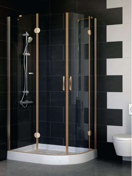 Душевой уголок Vegas Glass AFS-F 100*80 05 01 L профиль бронза, стекло прозрачное