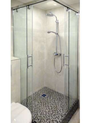 Душевой уголок GuteWetter Slide Square GK-864 80x80 см стекло бесцветное, профиль хром