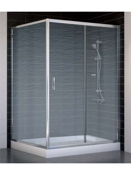 Душевой уголок Vegas Glass ZP+ZPV 130*100 08 02 профиль глянцевый хром, стекло шиншилла