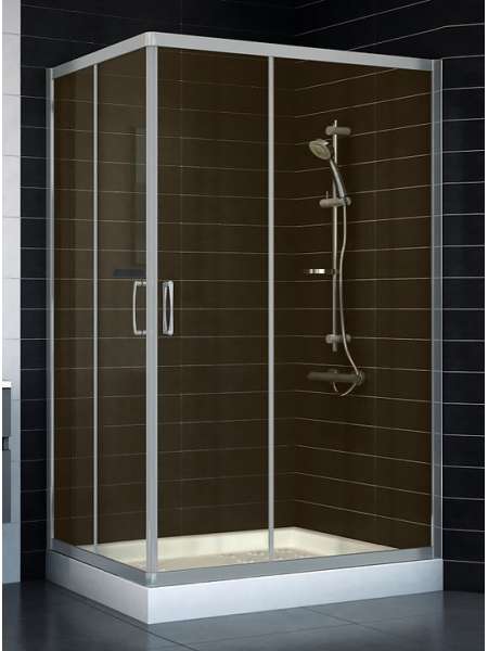 Душевой уголок Vegas Glass ZA-F 80*120 07 05 профиль матовый хром, стекло бронза