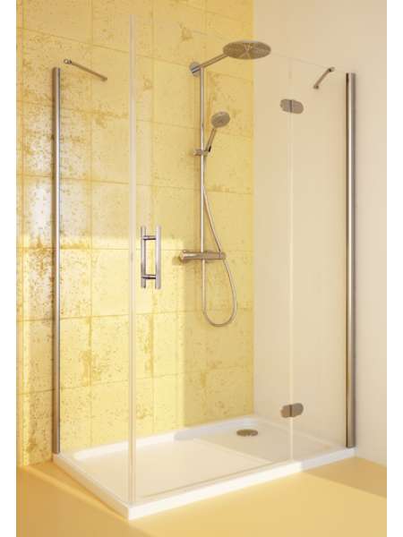 Душевой уголок GuteWetter Lux Rectan GK-103 правый 100x90 см стекло бесцветное, профиль хром
