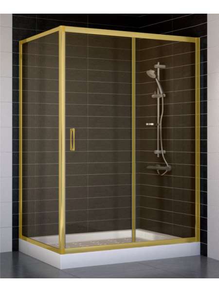 Душевой уголок Vegas Glass ZP+ZPV 130*80 09 05 профиль золото, стекло бронза