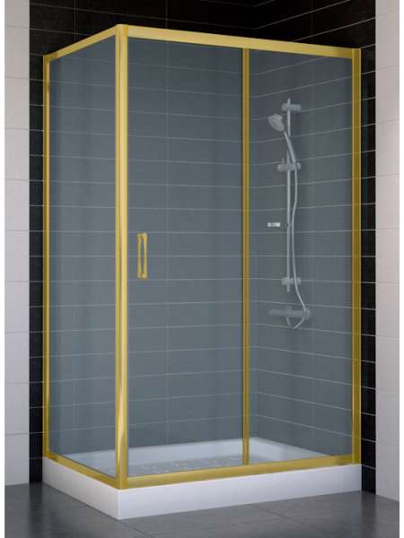 Душевой уголок Vegas Glass ZP+ZPV 110*70 09 10 профиль золото, стекло сатин