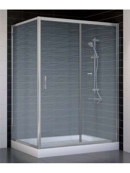 Душевой уголок Vegas Glass ZP+ZPV 130*90 07 02 профиль матовый хром, стекло шиншилла