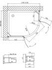 Душевой уголок Vegas Glass AFS-F 120*90 07 01 L профиль матовый хром, стекло прозрачное
