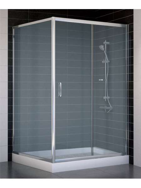 Душевой уголок Vegas Glass ZP+ZPV 120*100 08 10 профиль глянцевый хром, стекло сатин