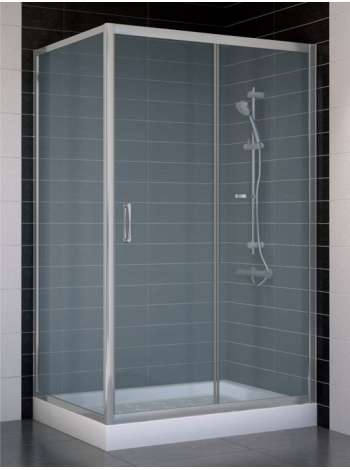 Душевой уголок Vegas Glass ZP+ZPV 110*80 07 10 профиль матовый хром, стекло сатин