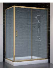 Душевой уголок Vegas Glass ZP+ZPV 130*70 05 02 профиль бронза, стекло шиншилла