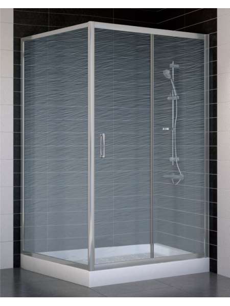 Душевой уголок Vegas Glass ZP+ZPV 110*100 07 02 профиль матовый хром, стекло шиншилла