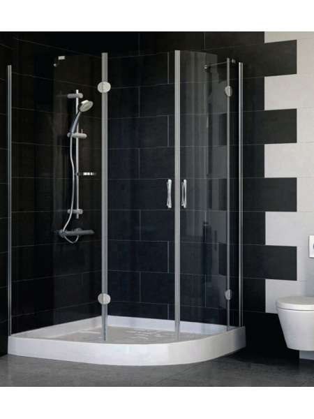 Душевой уголок Vegas Glass AFS-F 120*100 07 01 L профиль матовый хром, стекло прозрачное