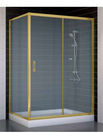 Душевой уголок Vegas Glass ZP+ZPV 130*80 09 10 профиль золото, стекло сатин