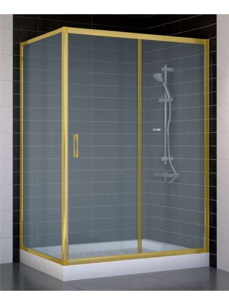 Душевой уголок Vegas Glass ZP+ZPV 130*80 09 10 профиль золото, стекло сатин