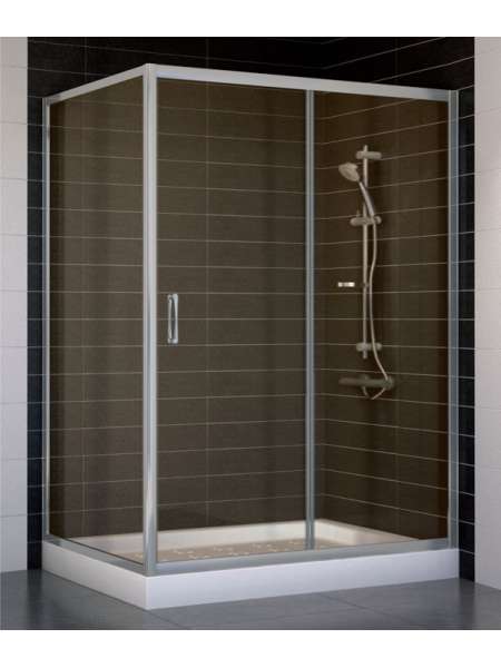 Душевой уголок Vegas Glass ZP+ZPV 130*90 07 05 профиль матовый хром, стекло бронза