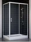 Душевой уголок Vegas Glass ZP+ZPV 110*80 01 01 профиль белый, стекло прозрачное
