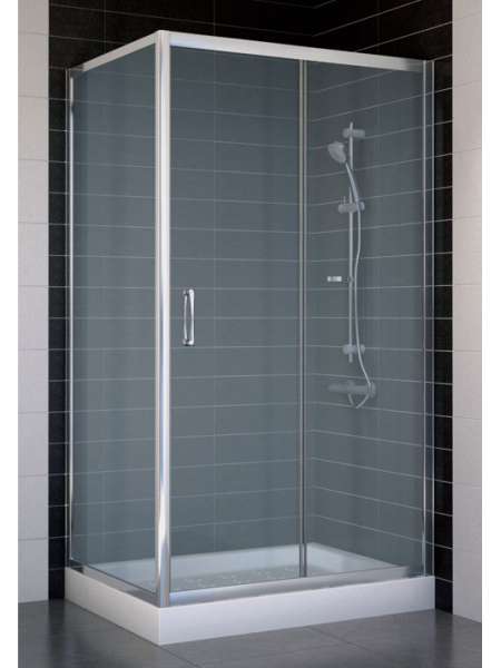 Душевой уголок Vegas Glass ZP+ZPV 100*70 08 10 профиль глянцевый хром, стекло сатин