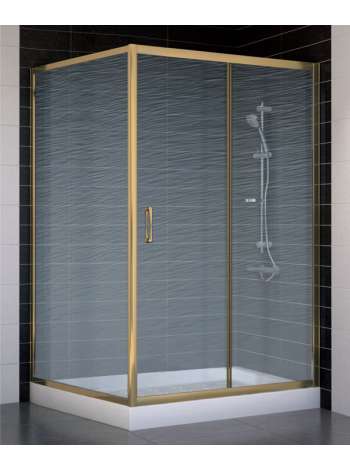 Душевой уголок Vegas Glass ZP+ZPV 120*100 05 02 профиль бронза, стекло шиншилла