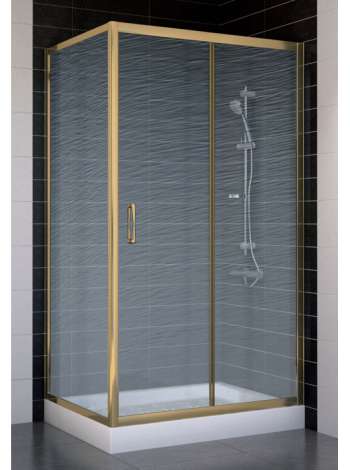 Душевой уголок Vegas Glass ZP+ZPV 100*70 05 02 профиль бронза, стекло шиншилла