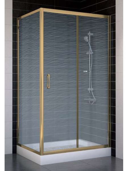 Душевой уголок Vegas Glass ZP+ZPV 100*70 05 02 профиль бронза, стекло шиншилла