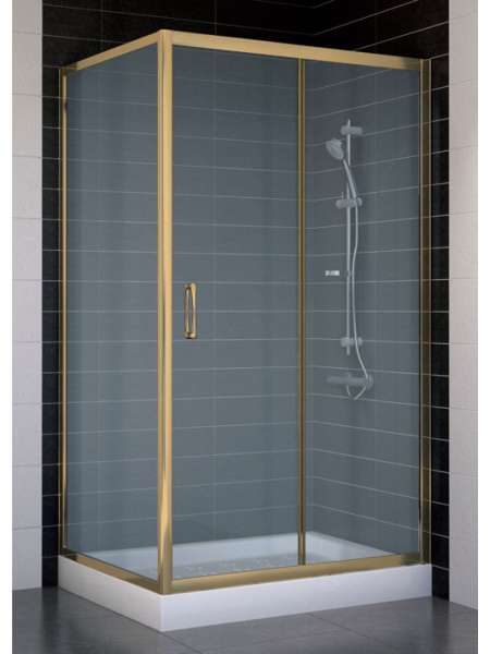 Душевой уголок Vegas Glass ZP+ZPV 100*80 05 10 профиль бронза, стекло сатин