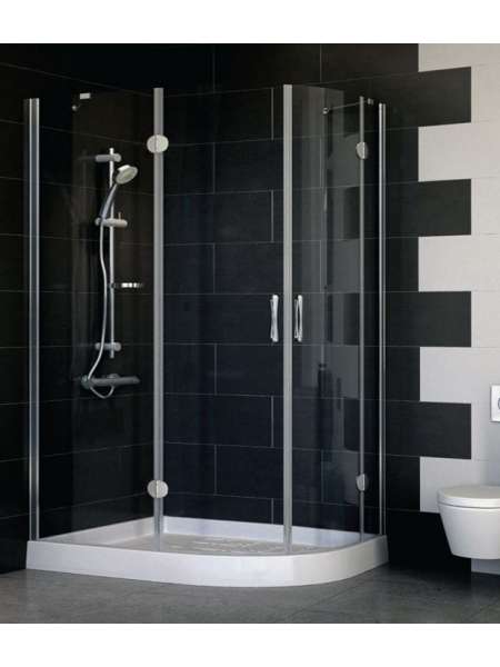 Душевой уголок Vegas Glass AFS-F 120*80 07 01 L профиль матовый хром, стекло прозрачное