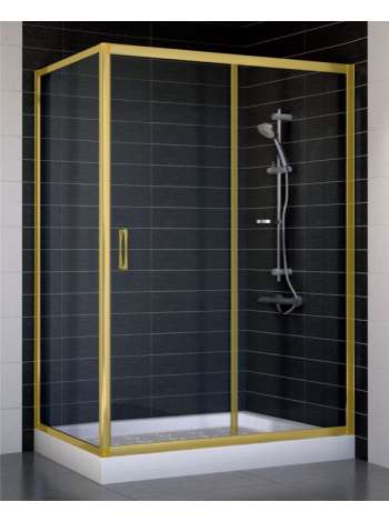 Душевой уголок Vegas Glass ZP+ZPV 130*70 09 01 профиль золото, стекло прозрачное