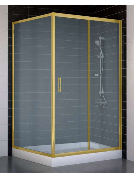 Душевой уголок Vegas Glass ZP+ZPV 110*100 09 10 профиль золото, стекло сатин