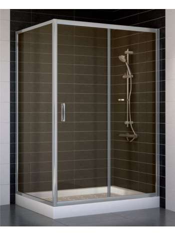 Душевой уголок Vegas Glass ZP+ZPV 120*90 07 05 профиль матовый хром, стекло бронза