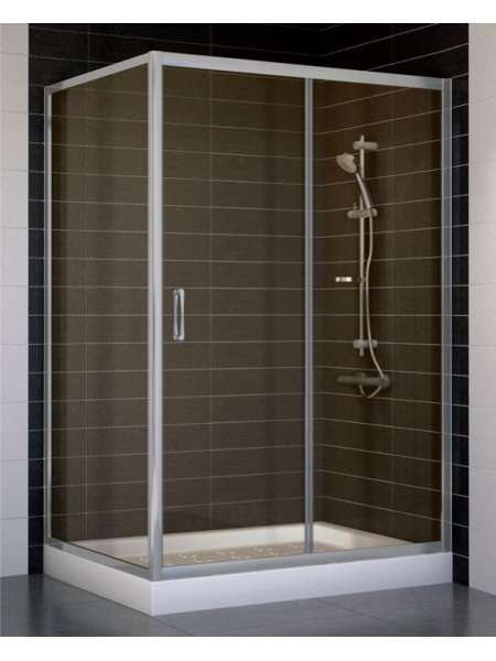 Душевой уголок Vegas Glass ZP+ZPV 120*90 07 05 профиль матовый хром, стекло бронза