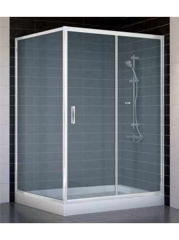 Душевой уголок Vegas Glass ZP+ZPV 130*100 01 10 профиль белый, стекло сатин