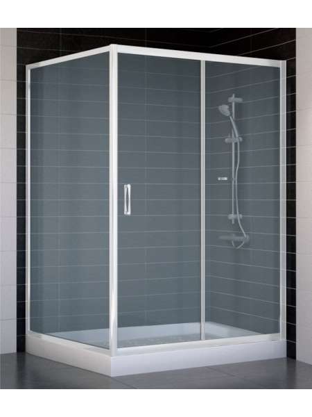 Душевой уголок Vegas Glass ZP+ZPV 130*100 01 10 профиль белый, стекло сатин