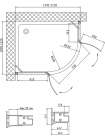 Душевой уголок Vegas Glass AFS-F 120*110 07 01 L профиль матовый хром, стекло прозрачное