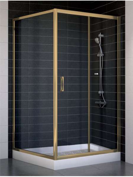 Душевой уголок Vegas Glass ZP+ZPV 100*100 05 01 профиль бронза, стекло прозрачное
