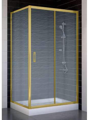 Душевой уголок Vegas Glass ZP+ZPV 100*80 09 02 профиль золото, стекло шиншилла