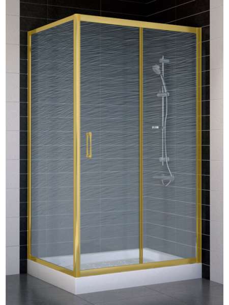Душевой уголок Vegas Glass ZP+ZPV 100*80 09 02 профиль золото, стекло шиншилла
