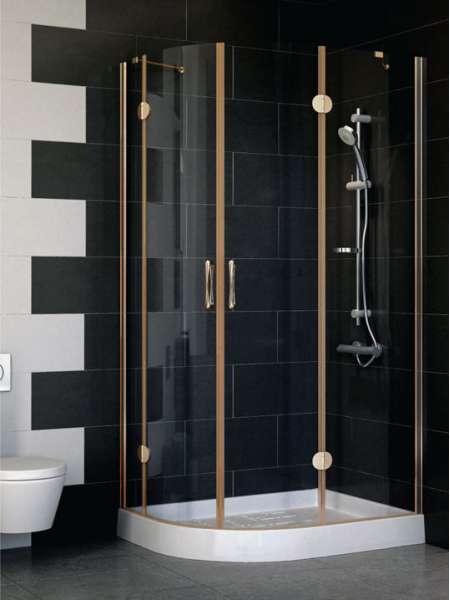 Душевой уголок Vegas Glass AFS-F 100*80 05 01 R профиль бронза, стекло прозрачное