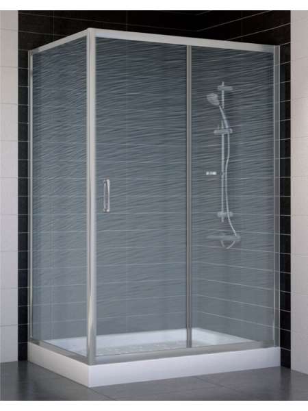 Душевой уголок Vegas Glass ZP+ZPV 120*80 07 02 профиль матовый хром, стекло шиншилла