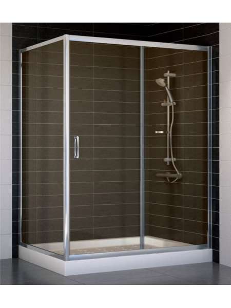 Душевой уголок Vegas Glass ZP+ZPV 140*90 08 05 профиль глянцевый хром, стекло бронза