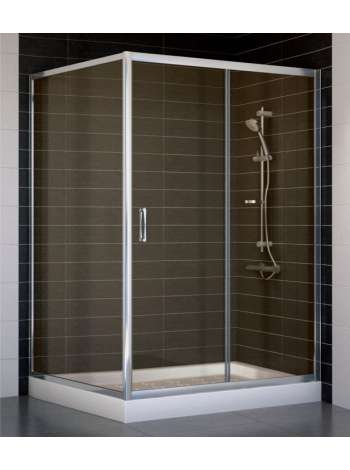 Душевой уголок Vegas Glass ZP+ZPV 130*100 08 05 профиль глянцевый хром, стекло бронза