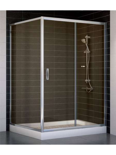 Душевой уголок Vegas Glass ZP+ZPV 130*100 08 05 профиль глянцевый хром, стекло бронза