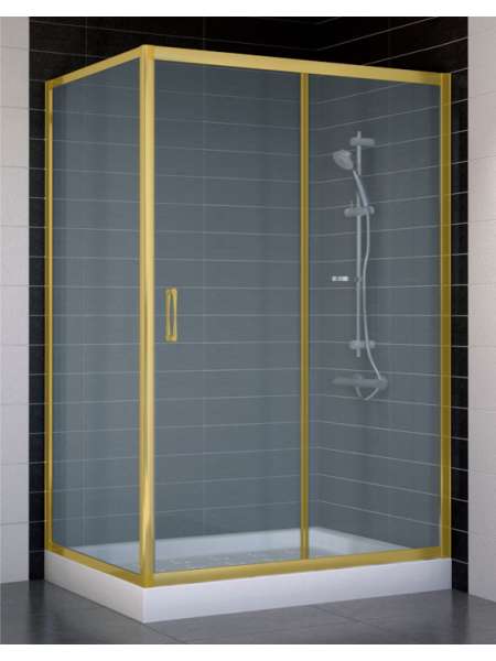 Душевой уголок Vegas Glass ZP+ZPV 120*80 09 10 профиль золото, стекло сатин