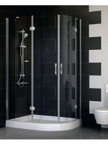 Душевой уголок Vegas Glass AFS-F 110*80 07 01 L профиль матовый хром, стекло прозрачное