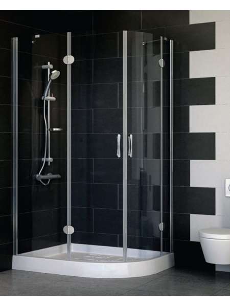 Душевой уголок Vegas Glass AFS-F 110*80 07 01 L профиль матовый хром, стекло прозрачное