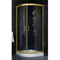 Душевой уголок Vegas Glass ZS-F 80*90 09 01 профиль золото, стекло прозрачное