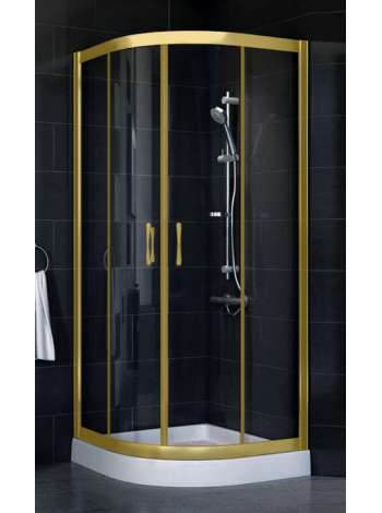 Душевой уголок Vegas Glass ZS-F 80*90 09 01 профиль золото, стекло прозрачное