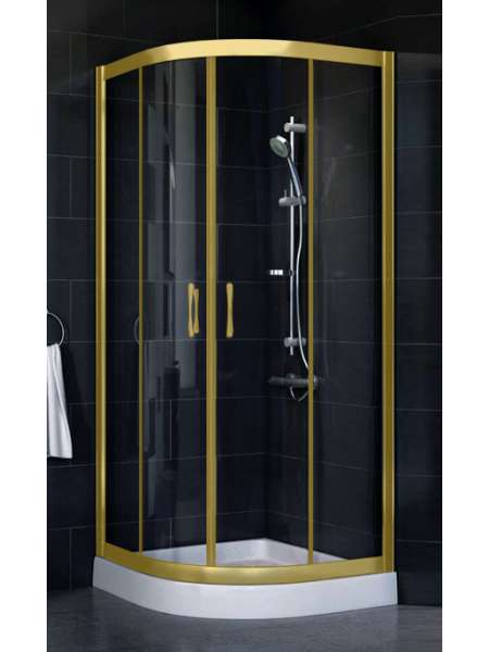 Душевой уголок Vegas Glass ZS-F 80*90 09 01 профиль золото, стекло прозрачное