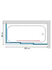 Шторка на ванну GuteWetter Practic Part GV-413A правая 183x80 см стекло бесцветное, профиль матовый хром